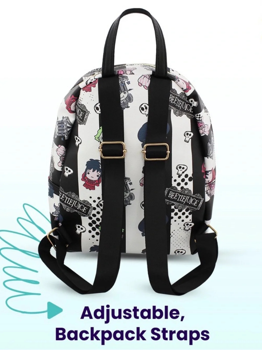 Beetlejuice Mini PU Leather Backpack Purse
